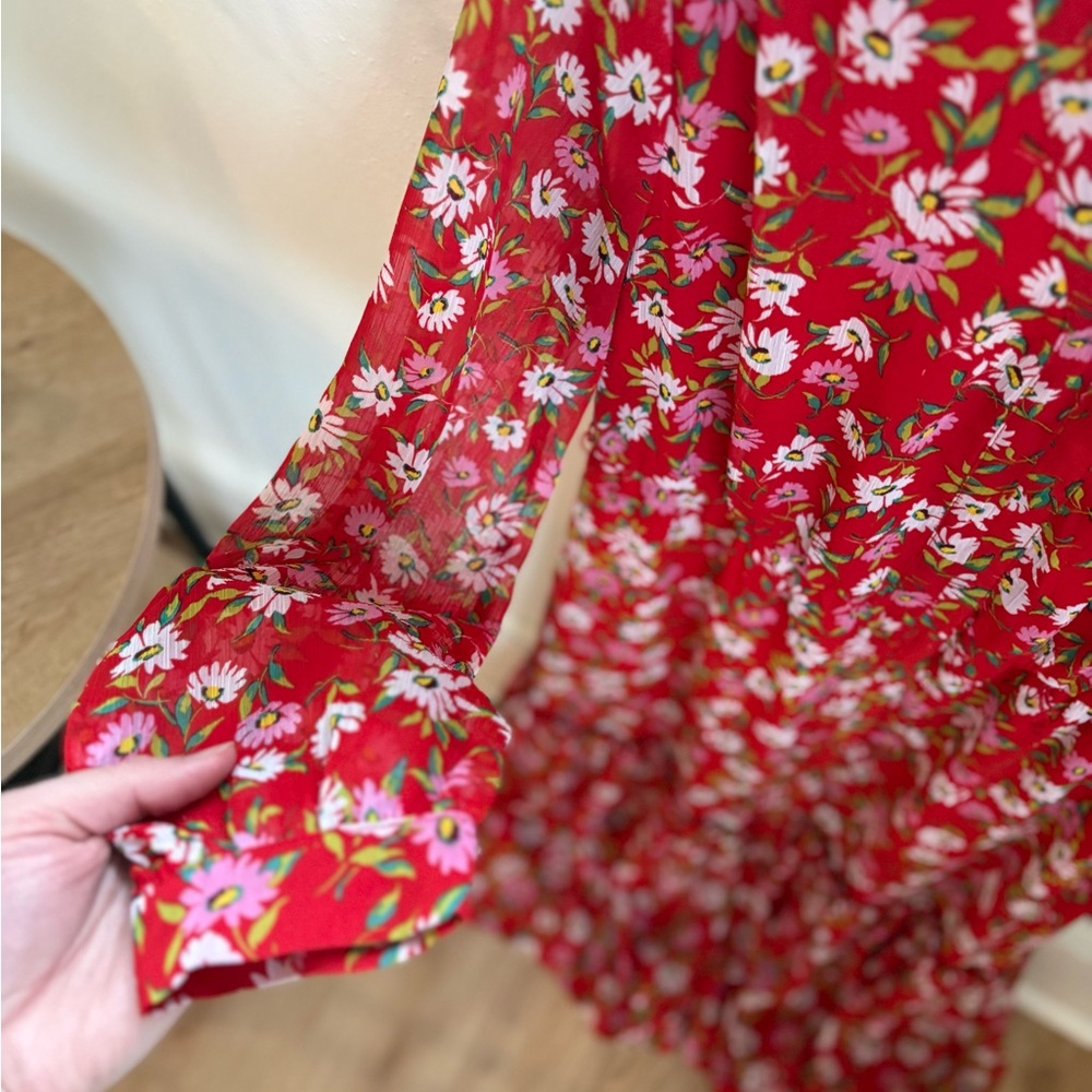 Draper James Red Floral Midi Dress - Picture 6 of 8